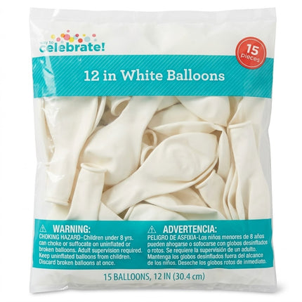 Celebrate! 15 pc white balloo