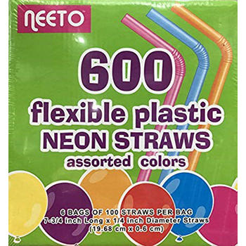 Neeto Plastic Neon Color Straw