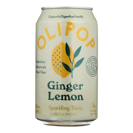 Olipop Ginger Lemon Soda 12 Oz