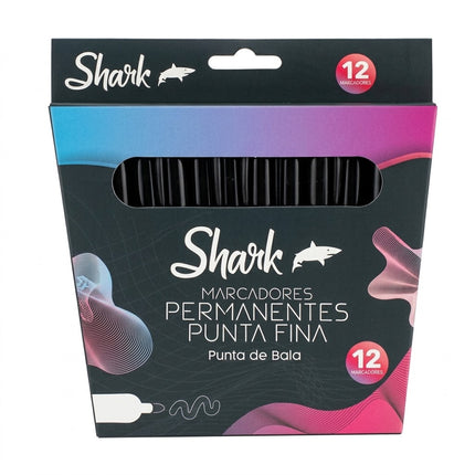 Shark Marcadores Negros 12 U