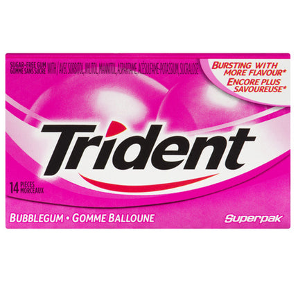 Trident Bubble Gum. 14 Unid.