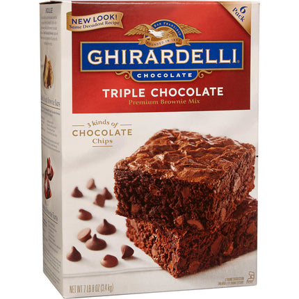 Ghirardelli premium brownie mix triple chocolate 3kinds of chocolate chips 5-20 oz
