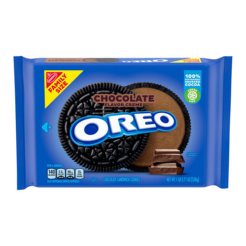 Oreo Chocolate creme sandwich cookies  family size 2.71 Oz