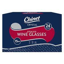 Chinet Cut Crystal 15 oz. Stemless Wine Glasses 24 Count Box