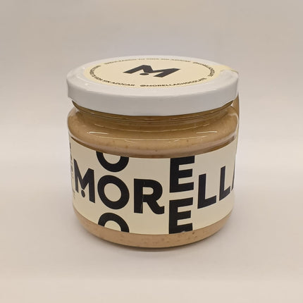 MOREella White: Crema de avellana con chocolate blanco vegano a base de leche de macadamias y leche de almendras, sin ning?n tipo de az?cares, endulza