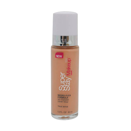 Maybelline New York Base Maquillaje Superstay 24 Horas Líquida Color True Beige Tecnología Microflex Fps 15. Contenido Neto 30Ml.