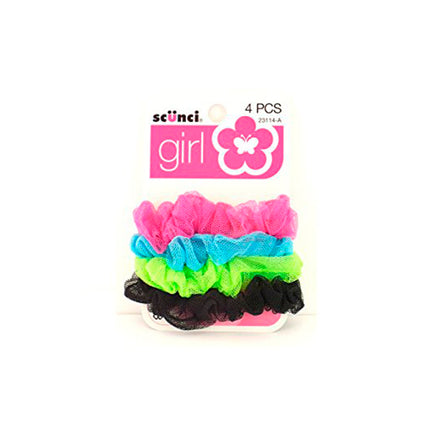 Scunci Mini Cola De Tull Para Niña Mini Tulle Twister Colores Varios. Contenido 4 Piezas.