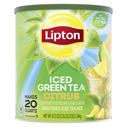 Lipton ice tea green tea citrus makes 20 quarts 47.2 Oz