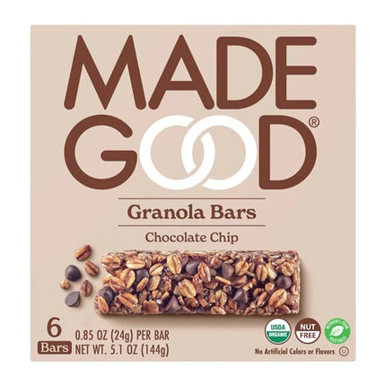 Made Good granola bars chocolate chip 6 Packs-0.85 Oz