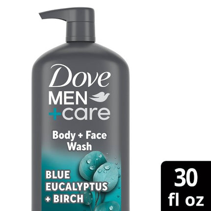 Dove Men+Care Elements Liquid Body Wash Cleanser Blue Eucalyptus+Birch, 30 oz