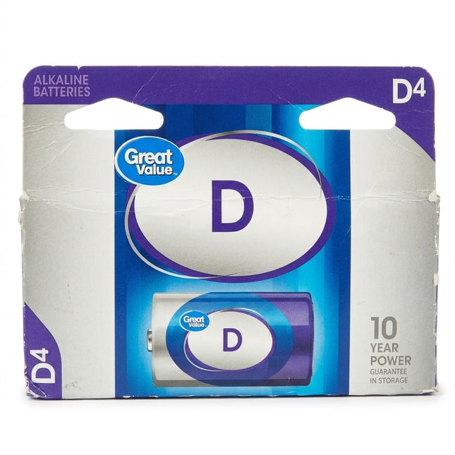 Great Value Alkaline D Batter