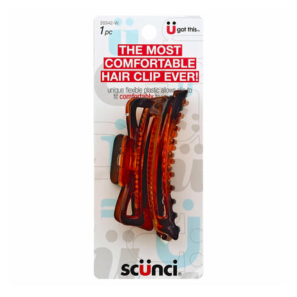 Scunci Pinza De Cabello Flexible Cómodo De Accesorios Colores Negro Y Marrón. Contenido 1 Pieza.