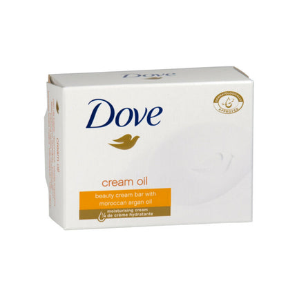 Dove Jabón Cremoso De Baño Oil Silk Beauty Bar Con Aceite De Argán Marroquí Y Vitamina E Deja La Piel Más Suave Más Lisa Y Más Saludable. Contenido Ne