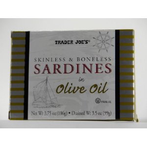 Trader Joes Wild Caught Sknless & Boneless Sardines in Olive Oli 3.75Oz