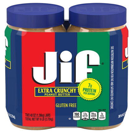 Jif Extra Crunchy Peanut Butter (48 oz., 2 pk.)