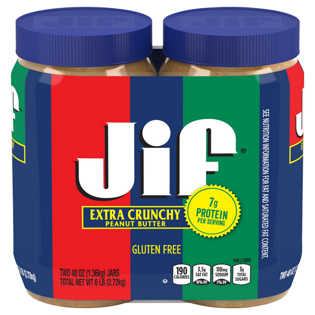 Jif Extra Crunchy Peanut Butter (48 oz., 2 pk.)