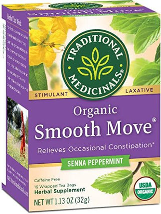 Traditional Medicinals Tea, Organic Smooth Move Peppermint, Tea Bags, 16 Count