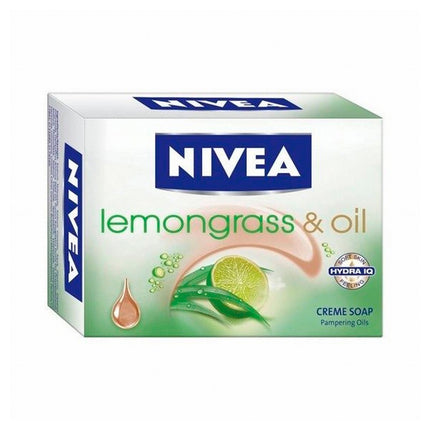 Nivea Jabón Cremoso En Barra Lemongrass & Oil A Base De Hierbas De Limon Y Aceite. Contenido Neto 100G