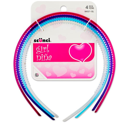 4-Pk Girl Thin Headbands