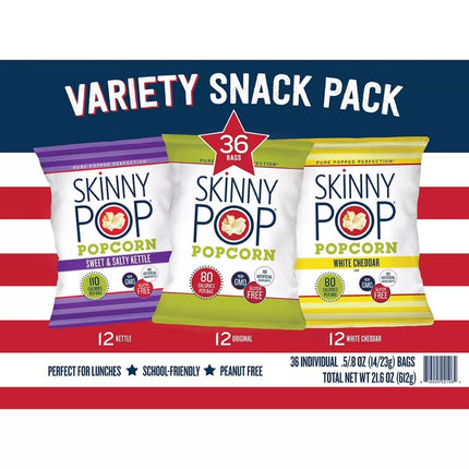 Skinny Pop Popcorn 12 Kettle 12 Original 12 White Cheddar Variety Pack 36 Count 612ml