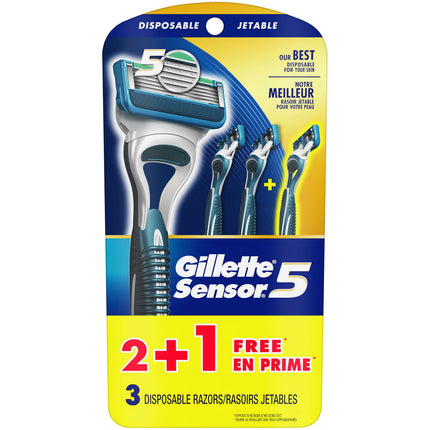 Gillette Sensor 5 3 Sensor5 Disponsable Razors