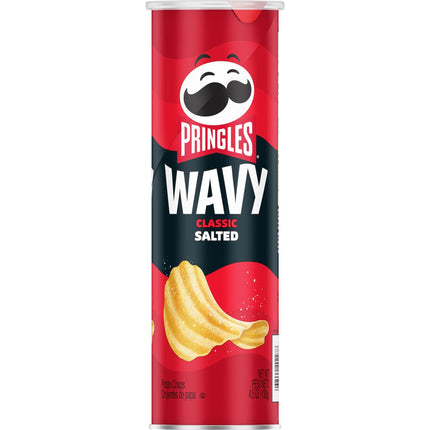 Pringles Wavy Classic Salted Potato Crisps Chips, 4.5 oz