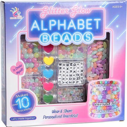 Glitter Glow Alphabet Beads.