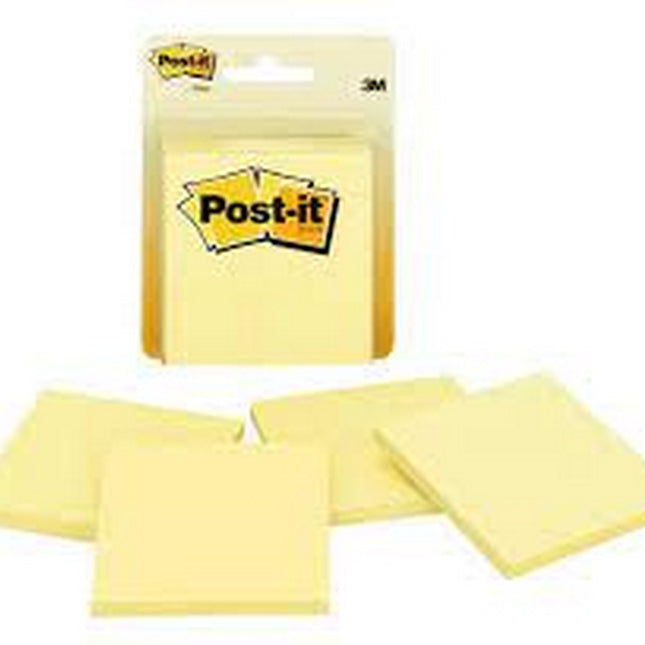 Post-it Super Sticky Notes  3" x 3"  Canary Yellow  4 Pads