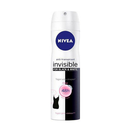 Nivea Desodorante Spray Para Mujeres Antitranspirante Invisible Black&White.Protección De Marcas Blancas. Para Blanco Y Negro. Anti Manchas Amarillas.