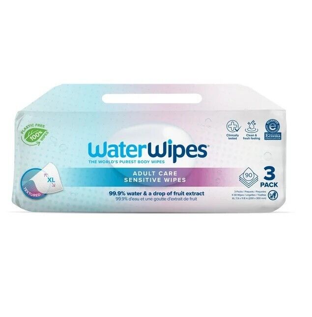 WaterWipes Adult Care Sensitive Wipes, 90ct