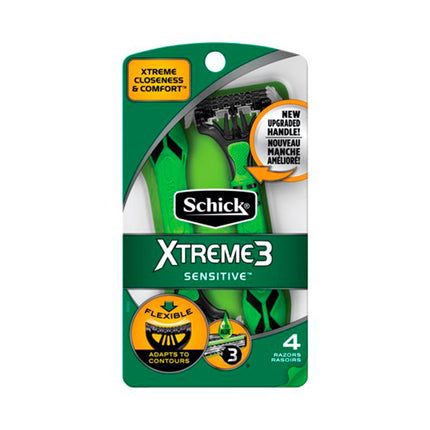 Schick. Afeitadoras Xtreme 3 Sensitive. Empaque De 4 Piezas.