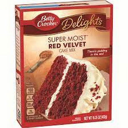 Betty Crocker Delights Super Moist Red Velvet Cake Mix 12-15.25 Oz