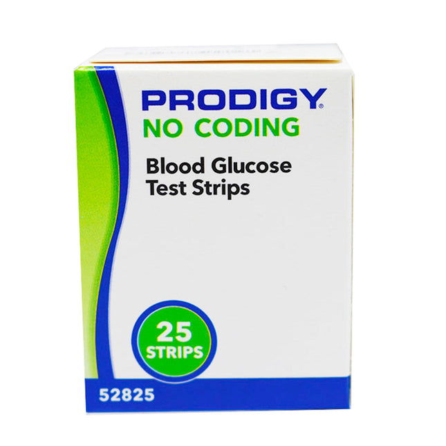 PRODIGY  No Require Codificacion Tiras Reactivas para Examen de Glucosa (25 tiras)