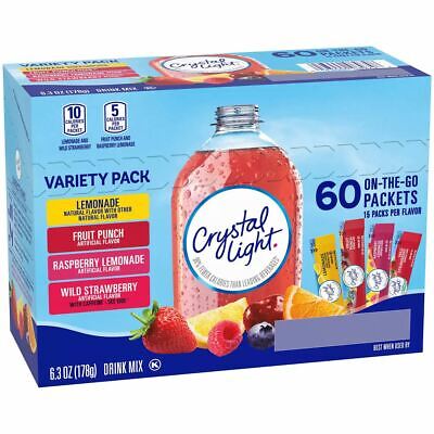 Crystal Light Raspberry Lemonade Sugar Free Drink Mix Singles Caffeine Free, 10 ct On-the-Go-Packets