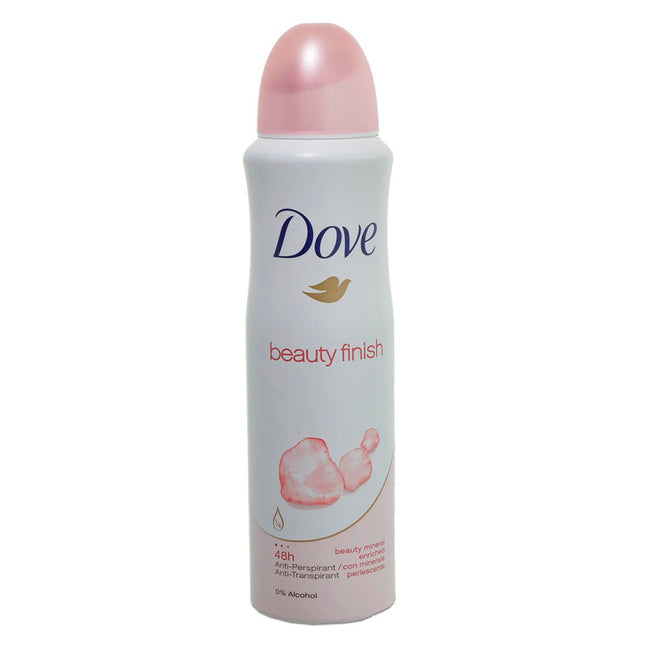 Dove. Desodorante en spray beauty finish antitranspirante libre de alcohol para reducir la irritación de la piel contiene vitamina E y minerales enriq