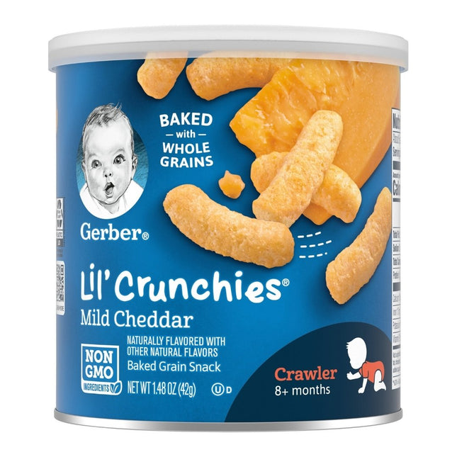 Gerber Lil Crunchies Baked Corn Snack Mild Cheddar 42g