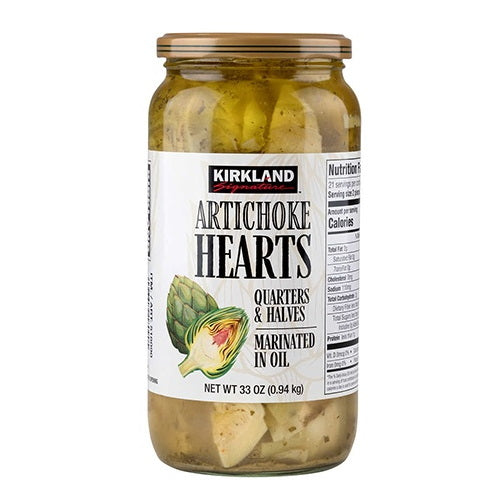 Kirkland Signature Artichoke Heart Quarters and Halves Marinated in Oil, 33 oz