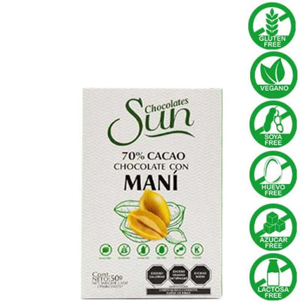 Sun Chocolate con Mani 70% 50g