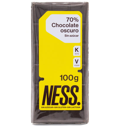 Chocolate NESS Sin Az?car 70% - Original - Barra 100g