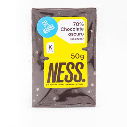 Chocolate NESS Sin Az?car 70% - Sal - Barra 50g