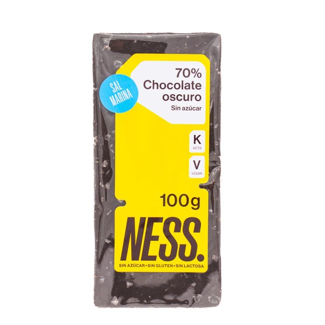 Chocolate NESS Sin Az?car 70% - Sal - Barra 100g