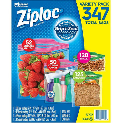 Ziploc Variety Pack Seal Top Bags 52 S
