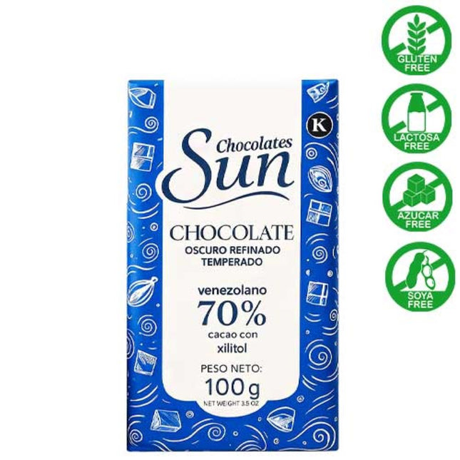Sun Chocolate Con xilitol 100G