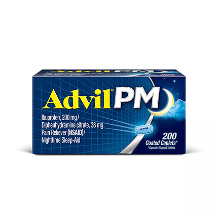 Advil Pm Pain Reliever / Nighttime Sleep Aid Caplet  200Mg Ibuprofen & 38Mg Diphenhydramine  200 Ct.