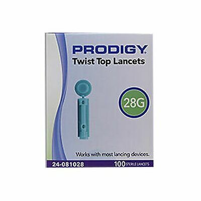 PRODIGY  Lancetas de tapa giratoria 28G. (100 ct)