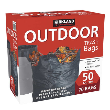 Kirkland Signature Outdoor Trash Bags 50 Gallon 70 Count