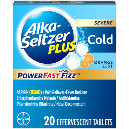 Alka Seltzer Plus Cold Orange Zest 20 Ct