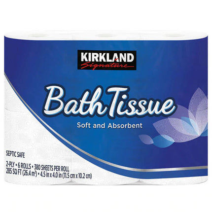 Kirkland Signature Bath Tissue 2-Ply 380 Sheets - 6 Rolls