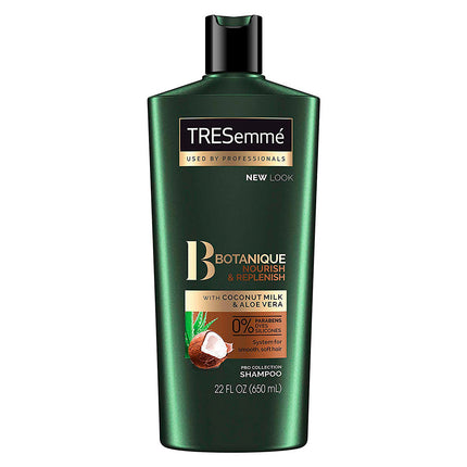 Tresemmé Shampoo Botanique Nourish & Replenish Para Nutrir Y Reponer A Base De Leche De Coco Y Aloe Vera. Contenido Neto 650Ml.