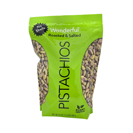 Wonderful pistachios shelled  roasted and salted (24 oz)